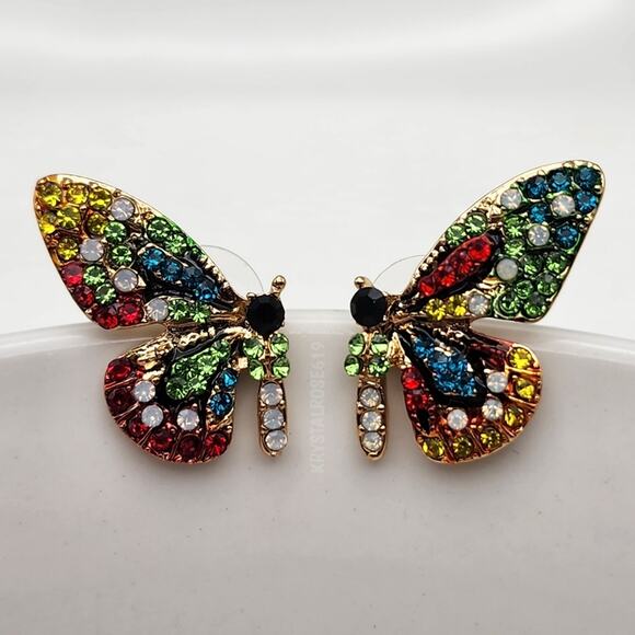 Boho Butterfly Multicolor Earrings - Picture 1 of 3